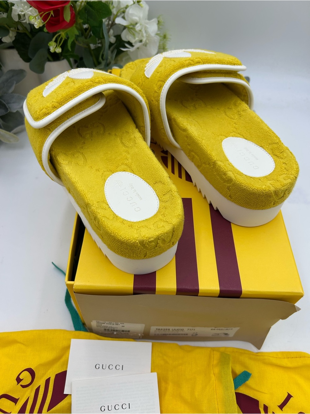 Women's Gucci X Adidas slide sandals size 42 fits 11 US made in Italy - Picture 6 of 13